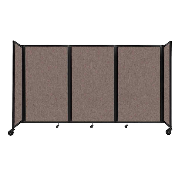 Room Divider 360 Folding Portable Partition 8'6" x 5' Latte Fabric